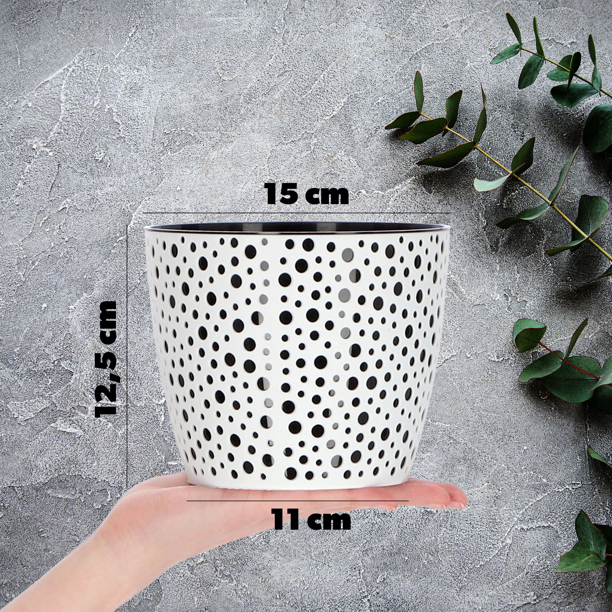 Doniczka na kwiaty Casini 15 cm, czarna