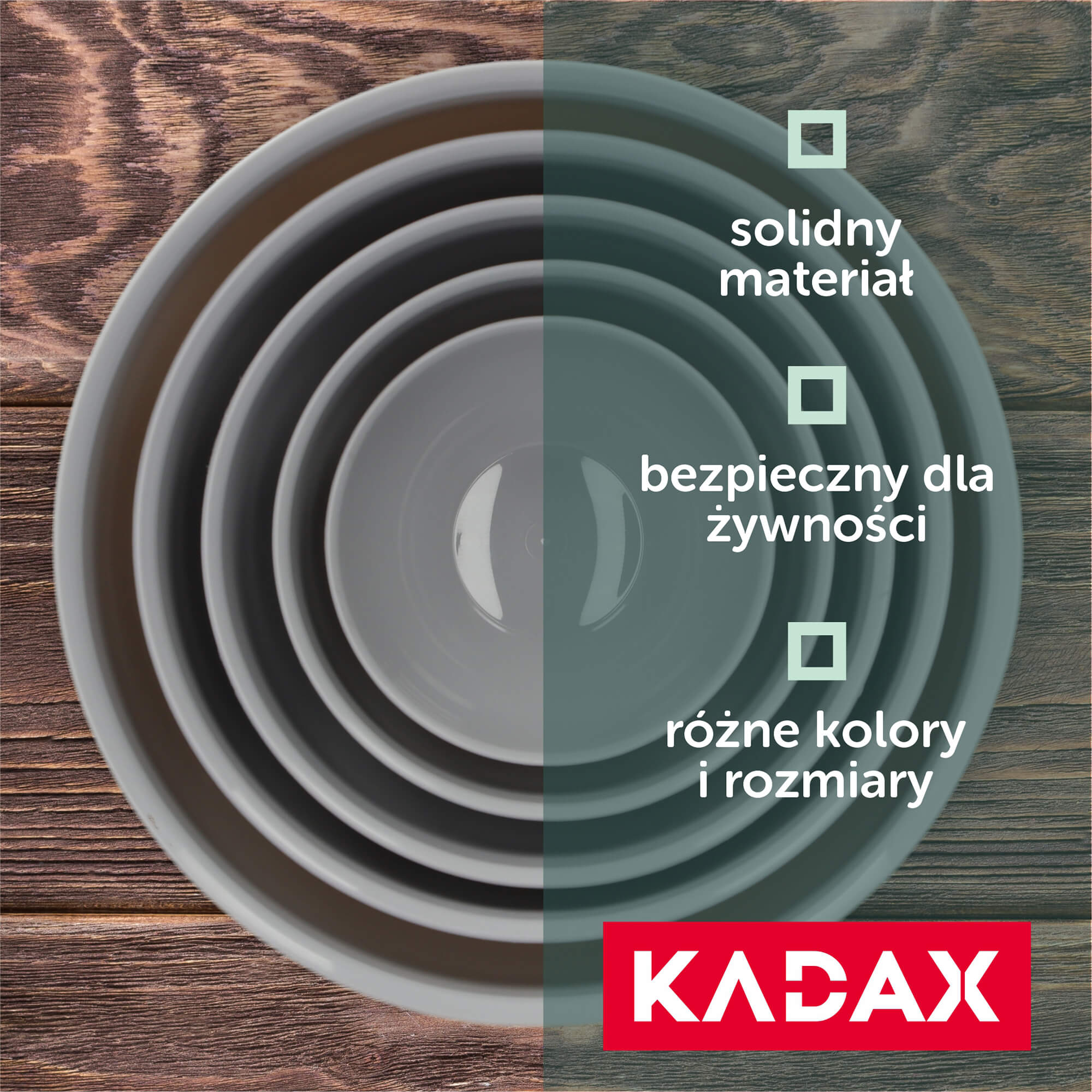 Plastikowa miska kuchenna Musano 0.5L, szara