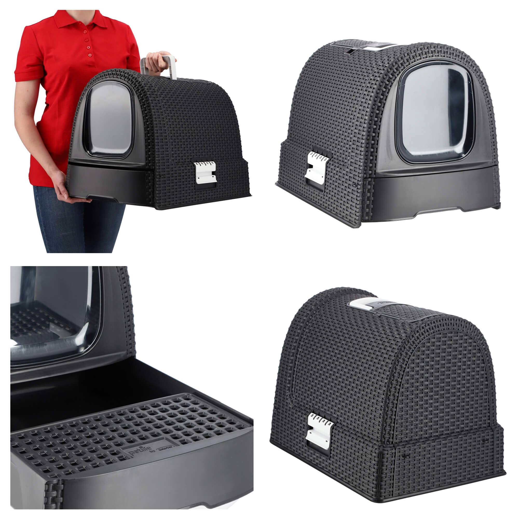 Kuweta dla kota Curver Pet Life + łopatka, grafit