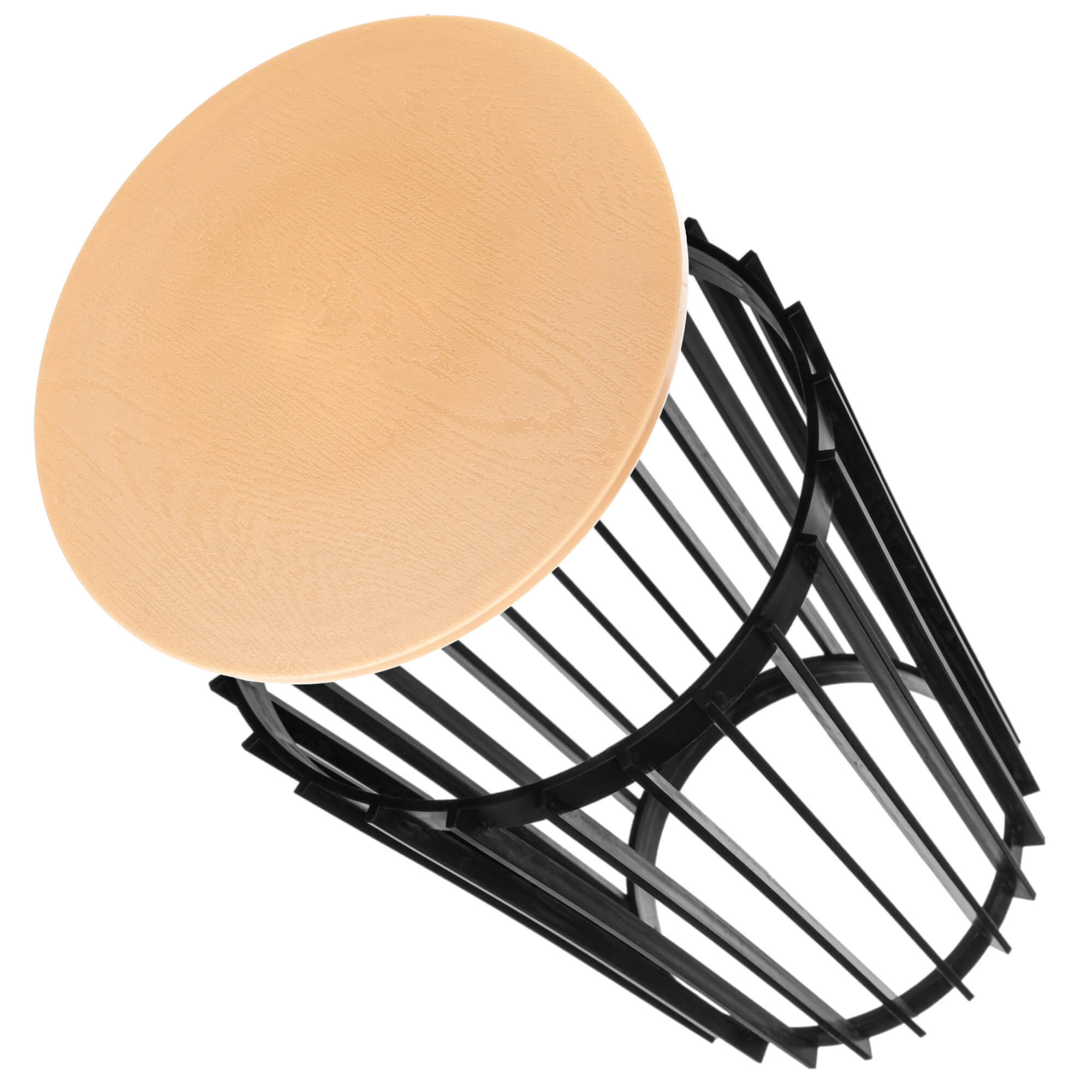 Kwietnik dwustronny Aytre 40 cm czarny + blat naturalne drewno