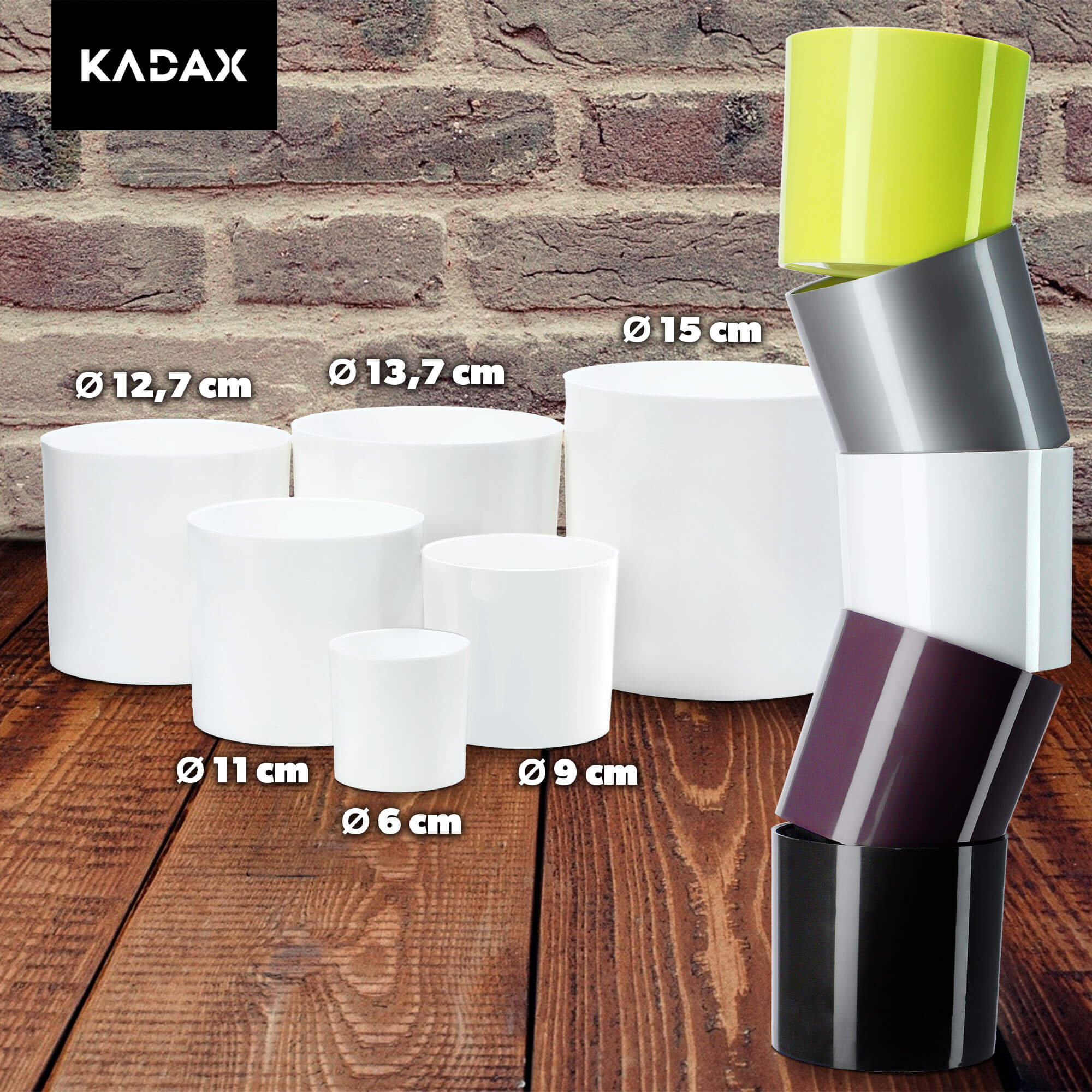 Doniczka na kwiaty okrągła Figari 15 cm, biała