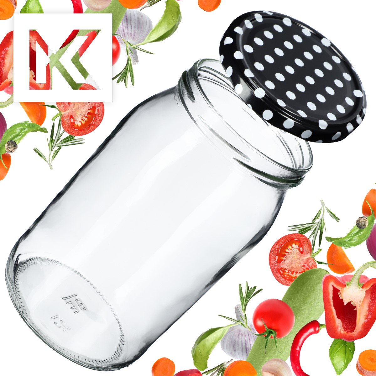 Słoiki na przetwory Niva 760ml 48szt fi 82 mm + wieczka "Czarny Groszek"