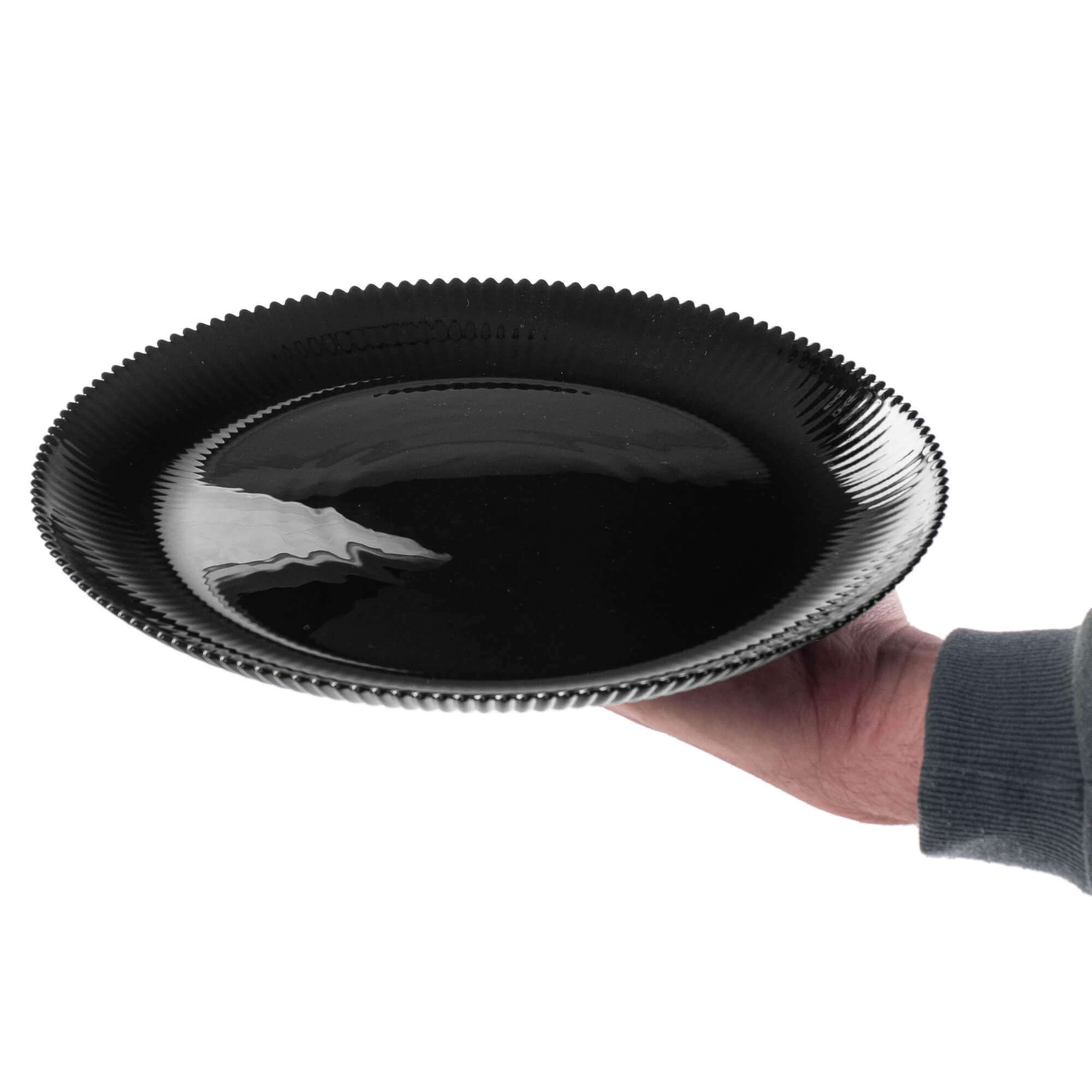 Zestaw obiadowy Regno salaterka 15 cm + talerz deserowy + talerz płytki czarny 12 kpl.