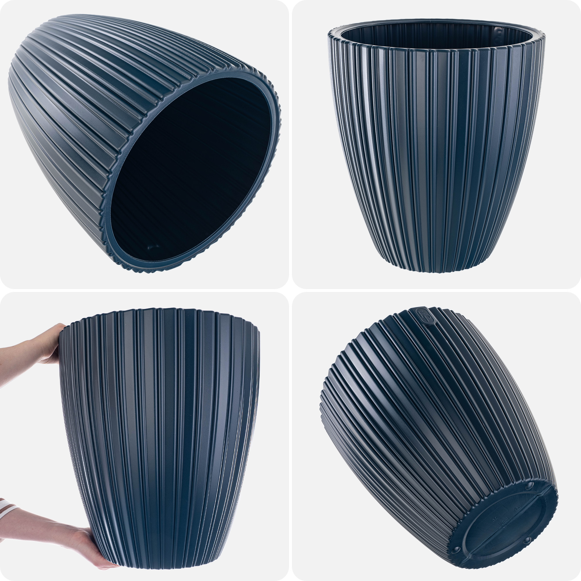 Doniczka na kwiaty Raivael 30 cm granatowa