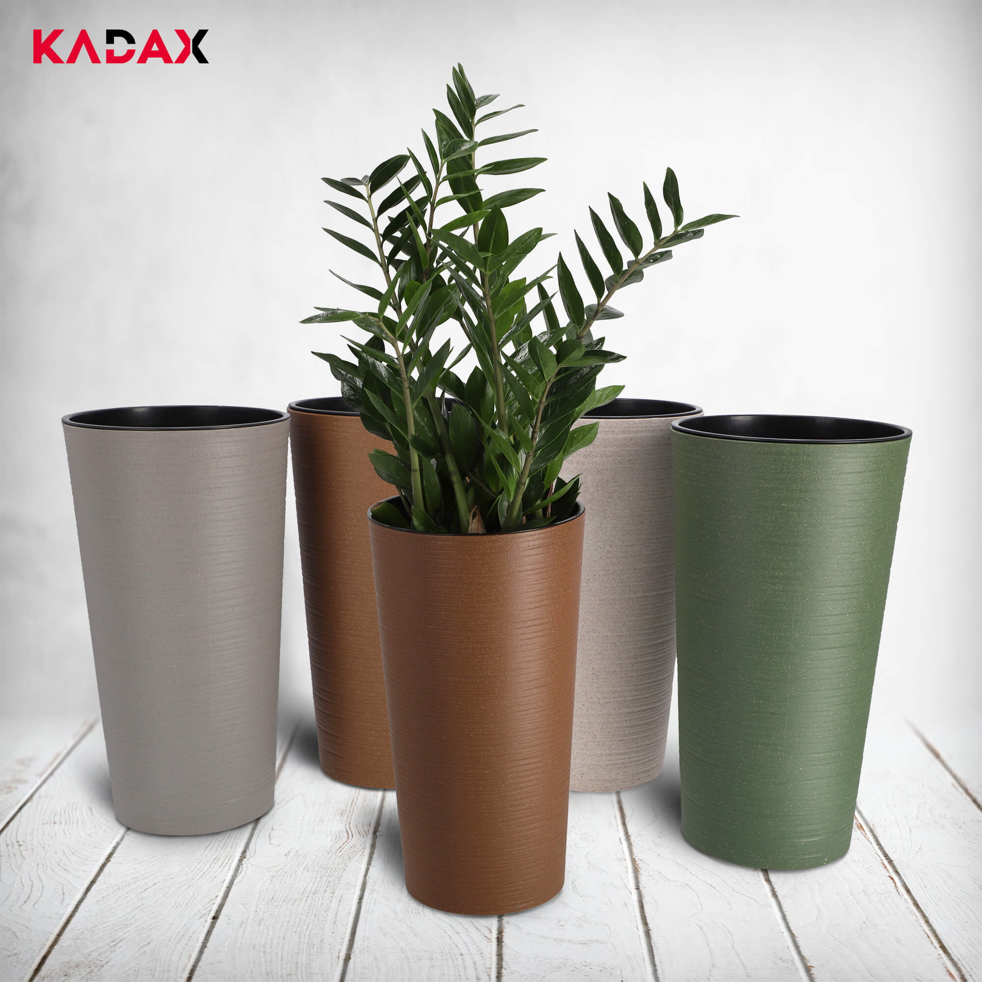 Donica na kwiaty dłuto Latina 30 cm, naturalna