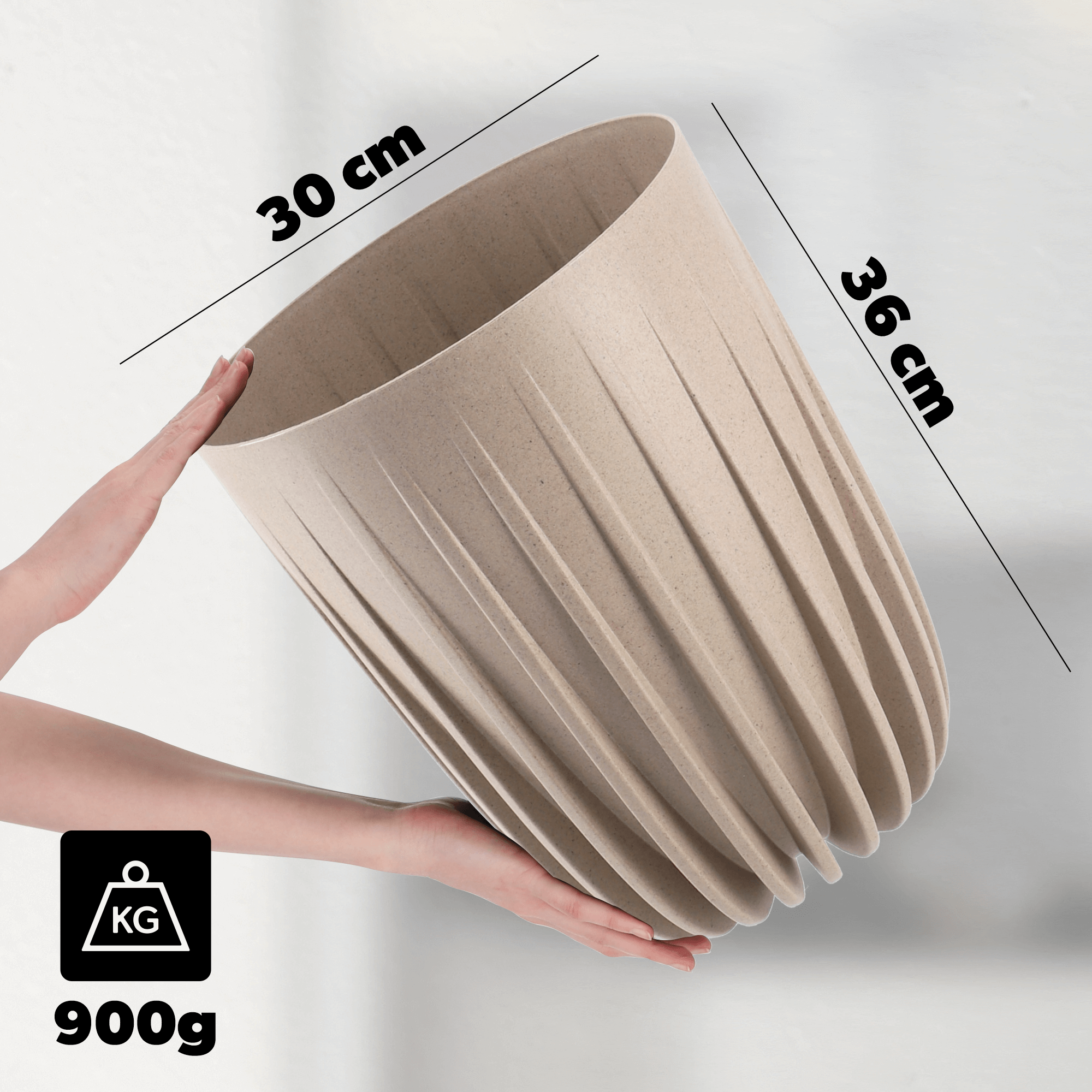 Eko doniczka z wkładem Costa 30 cm, latte