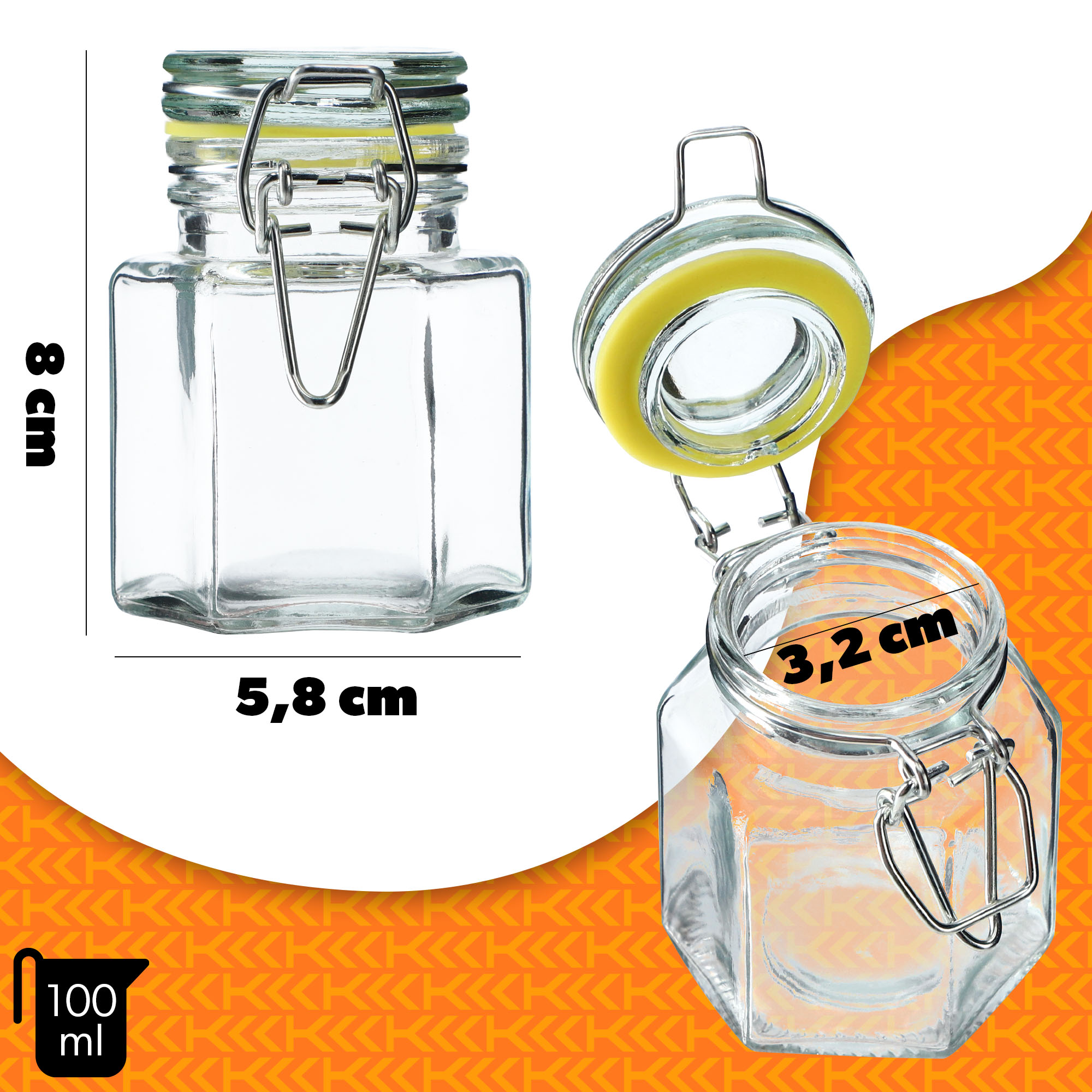 Zestaw słoików z klipsem Fabro 100 ml 3szt