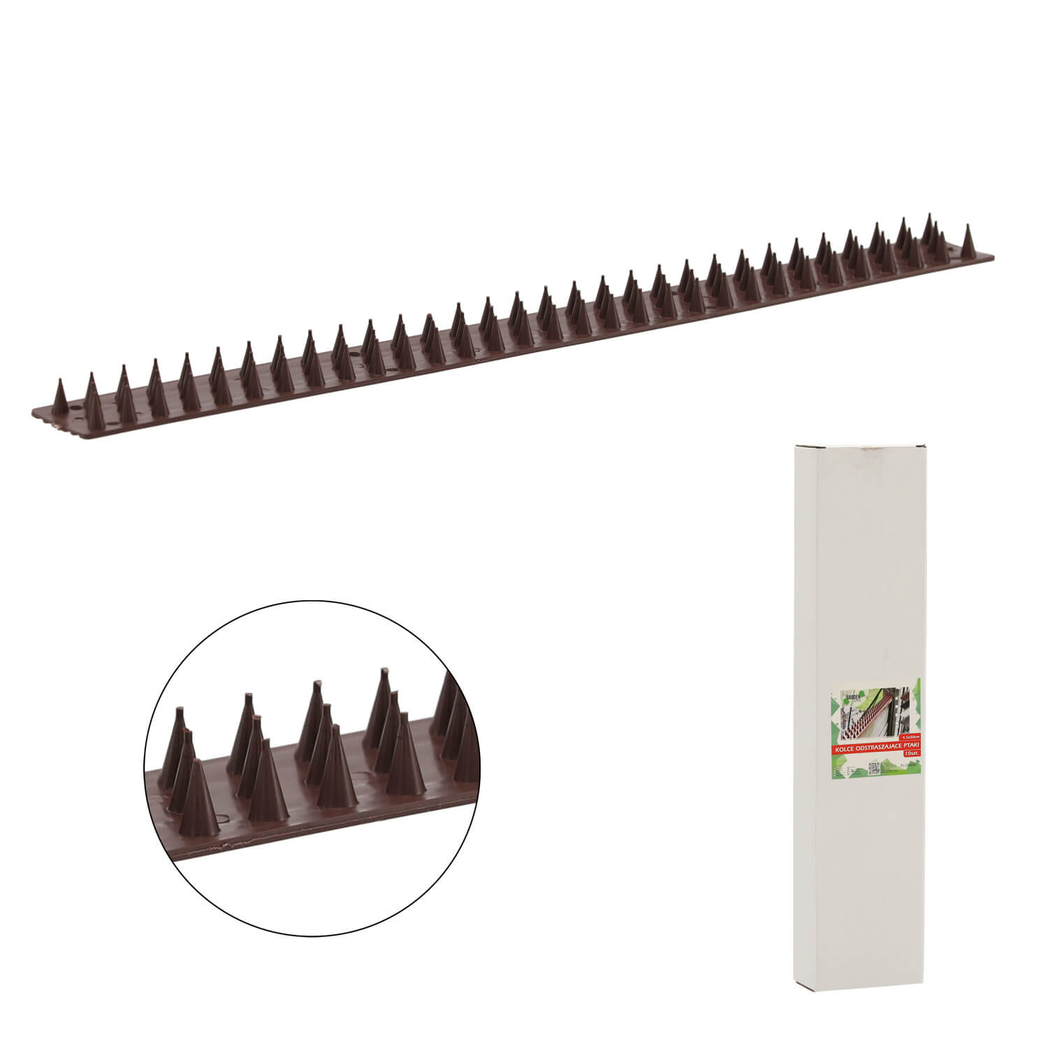 Plastikowe kolce Tosta przeciw ptakom 50 cm brązowe 1 szt.