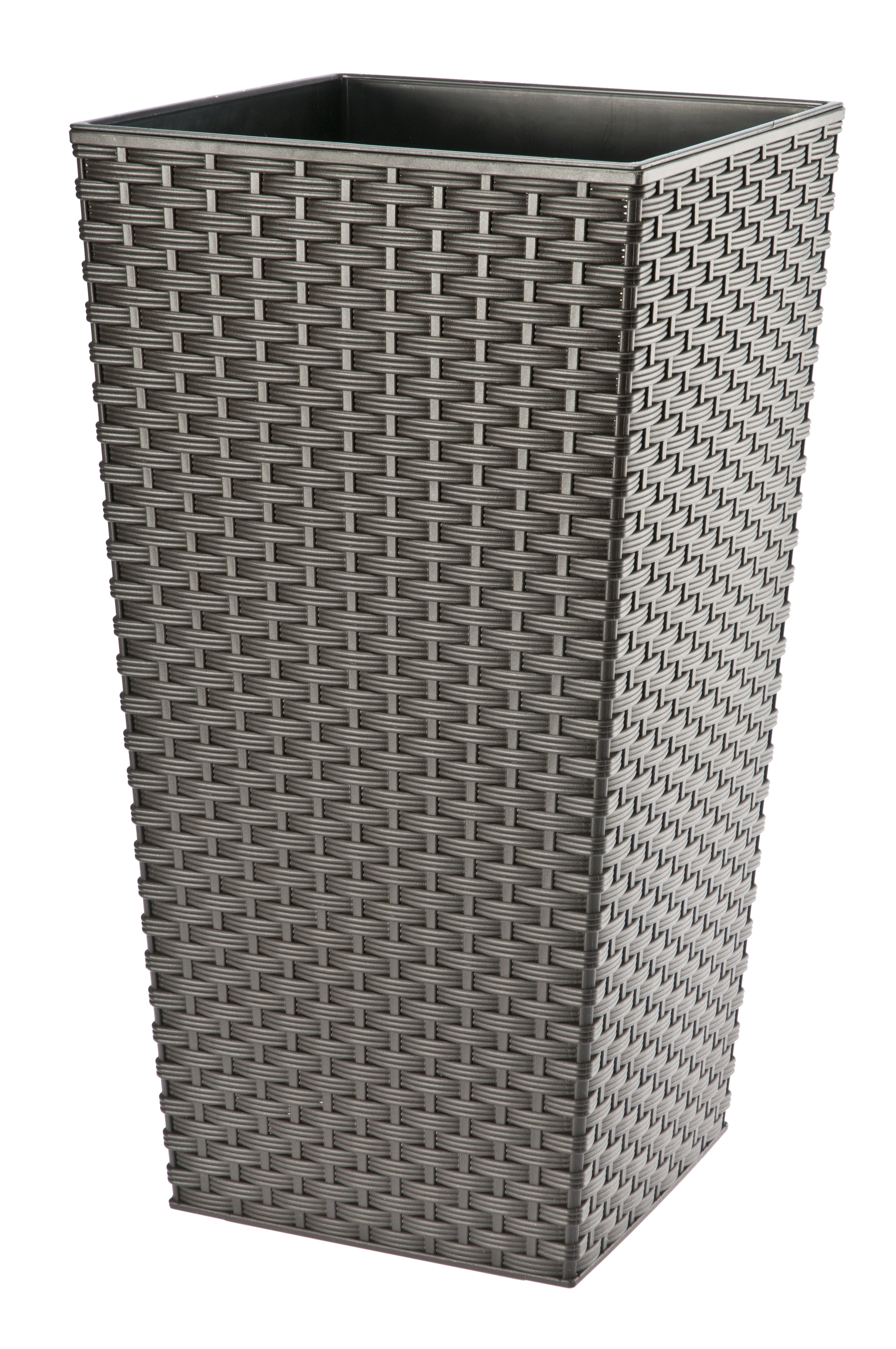 Donica z wkładem rattan Pesaro 25 cm, mokka