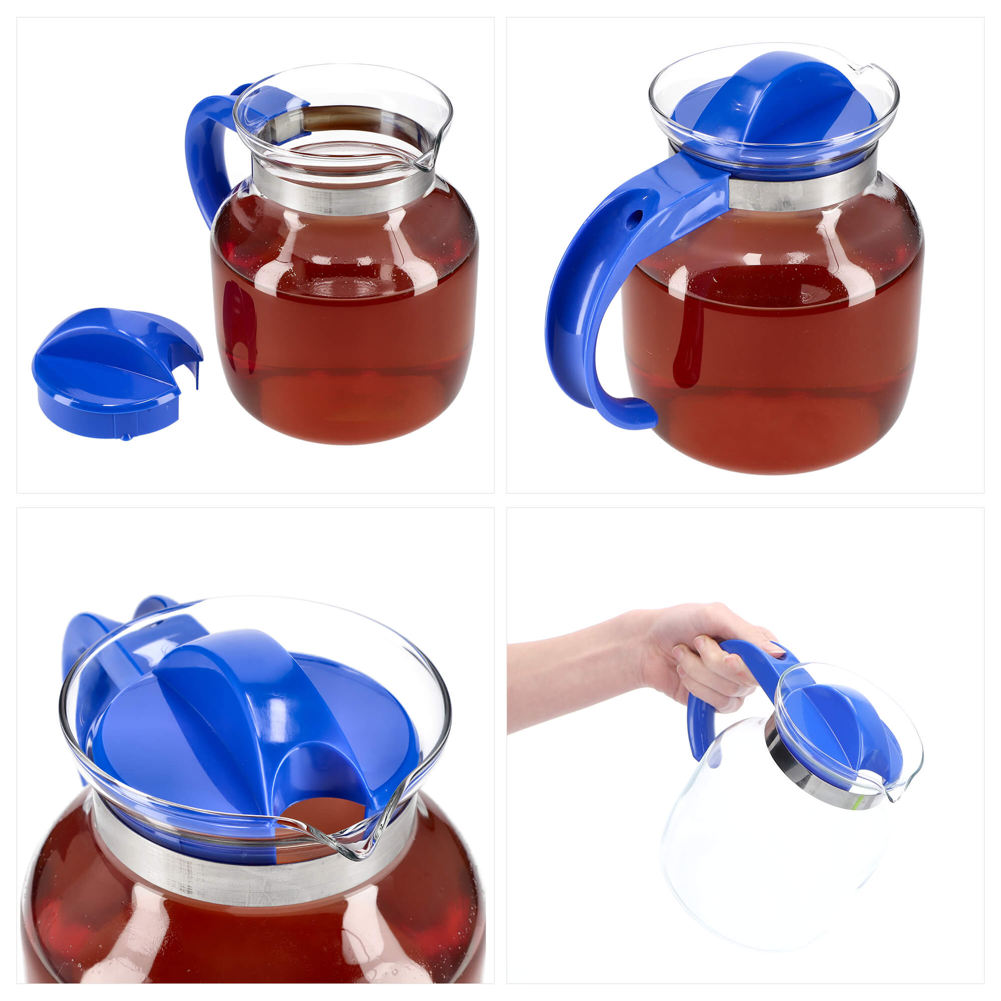 Dzbanek z pokrywką do herbaty Naveil, 1,5L niebieski