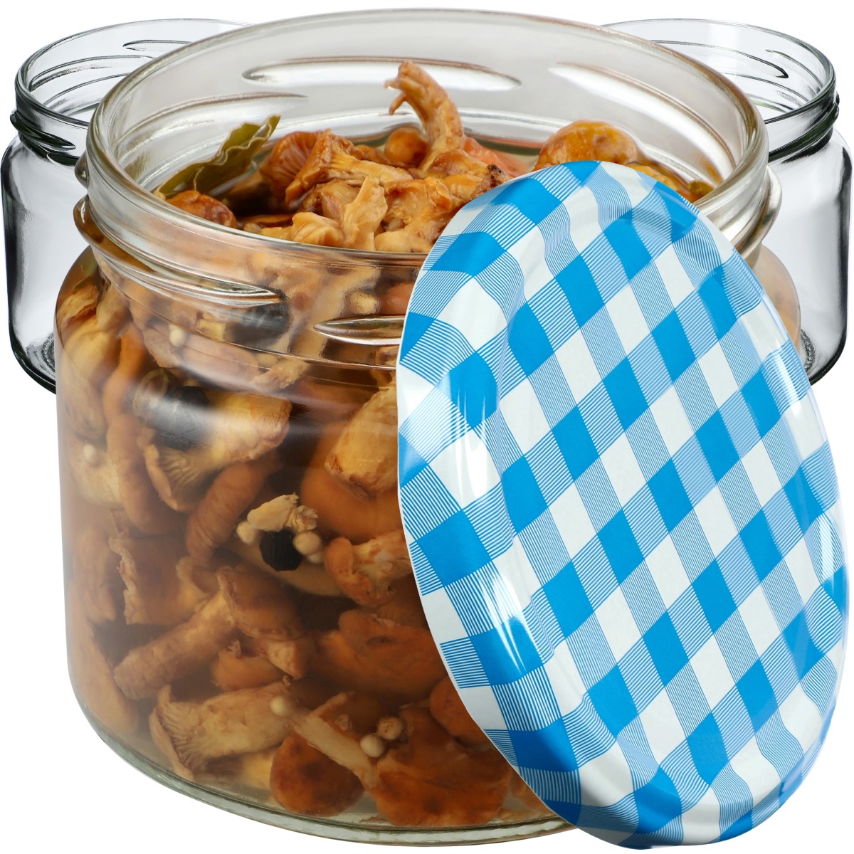 Słoiki na przetwory Sonka 330ml 10szt fi 82 mm + wieczka "Niebieska Krata"