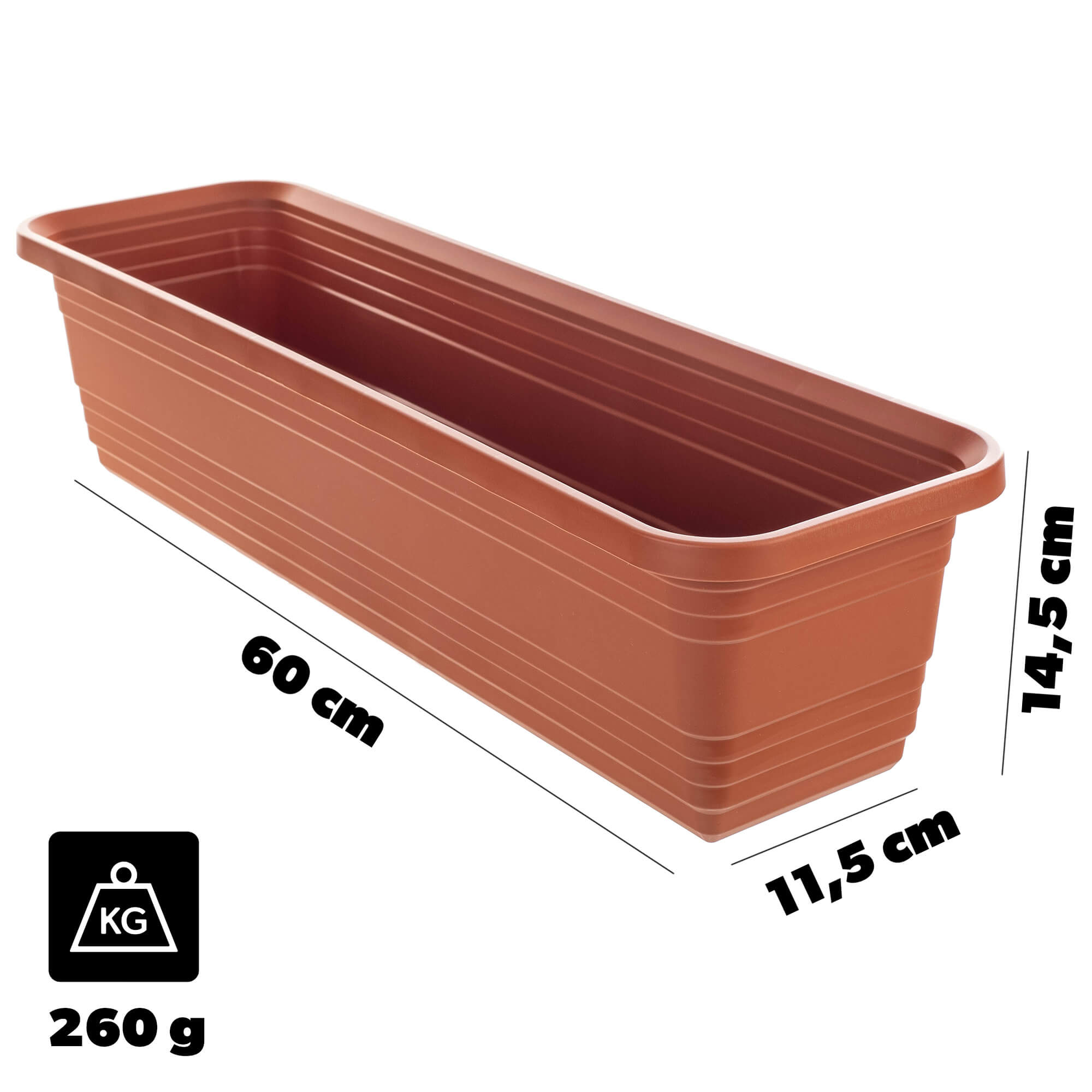 Skrzynka balkonowa Paulin 60cm terrakota