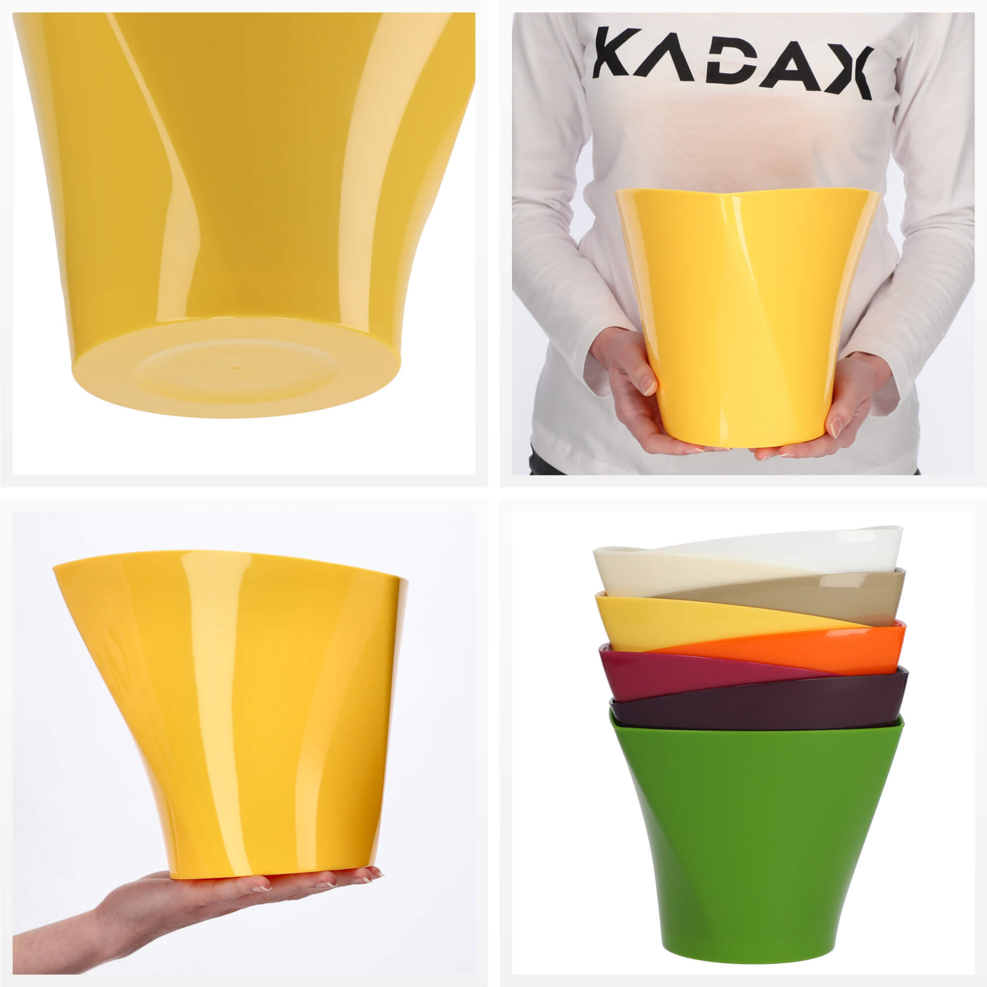 Doniczka asymetryczna 22 cm, żółta