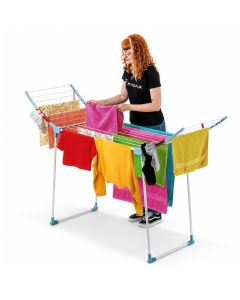 Suszarka stojąca na pranie Leira 175 x 113 cm biało-niebieska