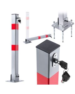 Składana blokada parkingowa Jarnac słupek 65.5 cm szaro-czerwony