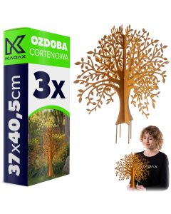 Ozdoba ogrodowa ze stali corten Laborde drzewo 37 x 40.5 cm 3 szt.