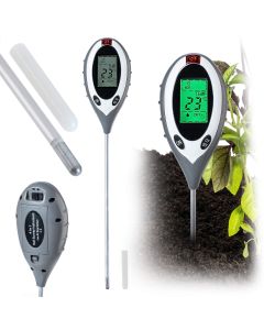 Miernik kwasowości, wilgotności, nasłonecznienia i temperatury gleby 4w1 Meaux z wyświetlaczem LCD