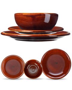 Zestaw obiadowy Olympia talerz płytki 24 cm + talerz mały 19 cm + miska 0.7L