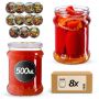 Słoiki na przetwory Kisko 500ml fi 82 mm 8szt + wieczko Warzywa mix