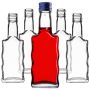 Szklana butelka na nalewkę Fala 200ml z granatową zakrętką 10 szt.