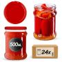 Słoiki na przetwory Kisko 500ml 24szt fi 82 mm + wieczka czerwone