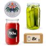 Słoiki na przetwory Niva 760ml fi 82 mm 8szt + wieczko Kogut