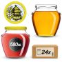Słoiki na przetwory Sassa 580ml 24szt fi 82 mm + wieczka "Pszczoły"