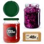 Słoiki na przetwory Jukka 720ml 48szt fi 82 mm + wieczka zielone