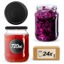 Słoiki na przetwory Jukka 720ml fi 82 mm 24szt + wieczko Czarny mat
