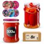 Słoiki na przetwory Kisko 500ml fi 82 mm 8szt + wieczko Jagodowy mix