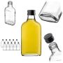 Butelka piersiówka Viane 200ml z czarną zakrętką 10 szt.