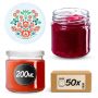 Słoiki na przetwory Lerma 200ml 50szt fi 66 mm + wieczka "Folklor"