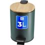 Kosz łazienkowy Linter zielony, 3L