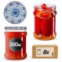 Słoiki na przetwory Kisko 500ml fi 82 mm 8szt + wieczko Ceramics 2