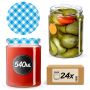 Słoiki na przetwory Maki 540ml 24szt fi 82 mm + wieczka "Niebieska Krata"