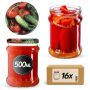 Słoiki na przetwory Kisko 500ml 16szt fi 82 mm + wieczka "Warzywa"