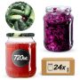 Słoiki na przetwory Jukka 720ml 24szt fi 82 mm + wieczka "Ogórki"