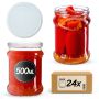 Słoiki na przetwory Kisko 500ml 24szt fi 82 mm + wieczka białe