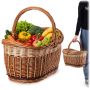 Kosz wiklinowy zakupowy Anfo 35 x 25 cm naturalny