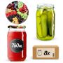 Słoiki na przetwory Niva 760ml 8szt fi 82 mm + wieczka "Mix owoców"