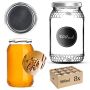 Szklany słój Lierde 900ml fi 82 mm 8 szt. + wieczka srebrne