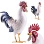 Figura ogrodowa Esson kogut biały stalowa 37 cm