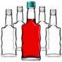 Szklana butelka na nalewkę Fala 200ml z zieloną zakrętką 10 szt.