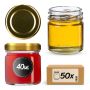 Słoiki na przetwory Halli 40ml 50szt 43 mm + wieczka złote