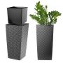 Donica z wkładem rattan Pesaro 25 cm, grafit