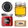 Słoiki na przetwory Halli 40ml 20szt 43 mm + wieczka srebrne