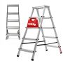 Drabina aluminiowa z podestem Molde, 5 stopni, 125 kg