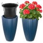 Doniczka z wkładem Lavoye 30cm granatowy