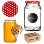 Szklany słój Lierde 900ml fi 82 mm 24 szt. + wieczka "Czerwony groszek"