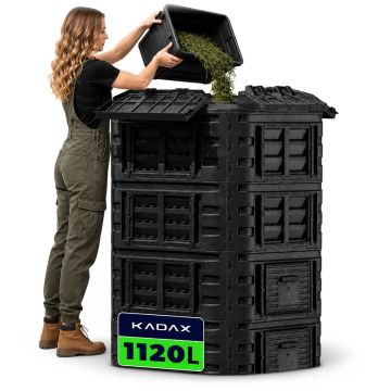Kompostownik ogrodowy Nybro 1120L, czarny